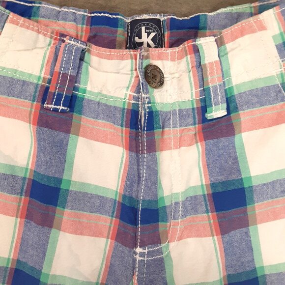 J. Khaki Boys Shorts Size 10 Pockets Zip/Button Waist 22 in Inseam 8 in Plaid - Picture 2 of 9